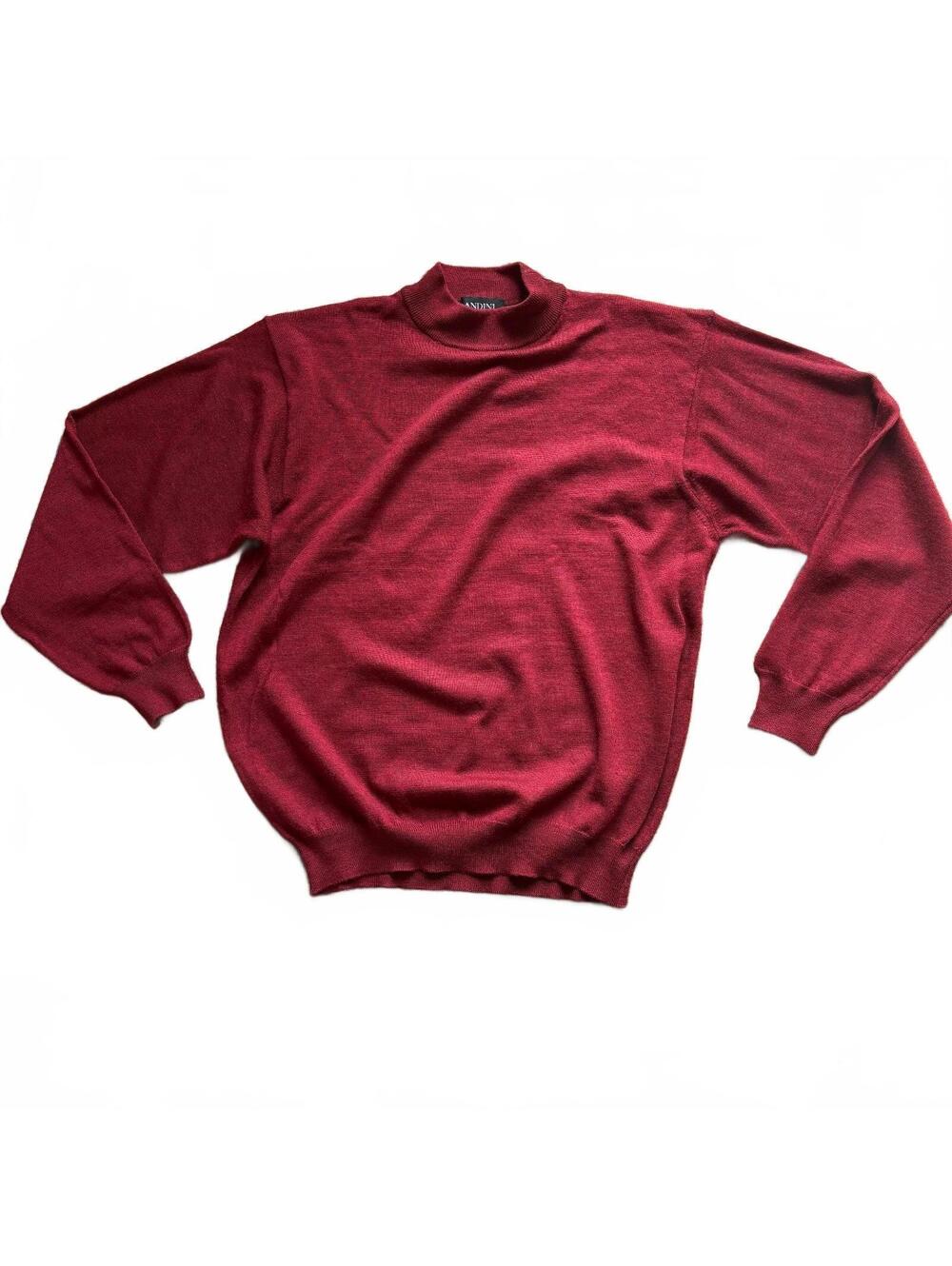 VINTAGE BRANDINI MADE IN ITALY MERINO WOOL MOCK NECK SWEATER Size L